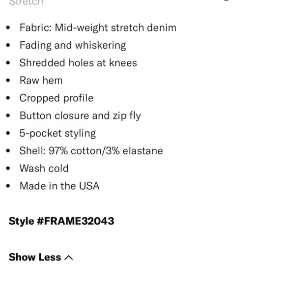 Frame Denim Le Gsrcon Cropped Jeans